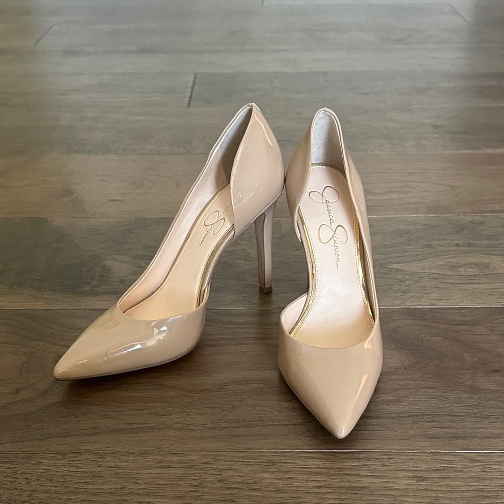 Jessica Simpson Claudette D’Orsay Pump, Patent Leather Look